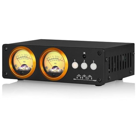 Douk Audio L3 3-Canal Loop Switcher Sélecteur Audio Boîte Double VU-mètre Splitter avec Télécommande IR