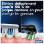 Oral-B Brosse à Dents Electrique Pro 1 avec 3 Brossettes de Rechange, Noire | 3 Modes de Nettoyage dont Douceur, Brossage avec d