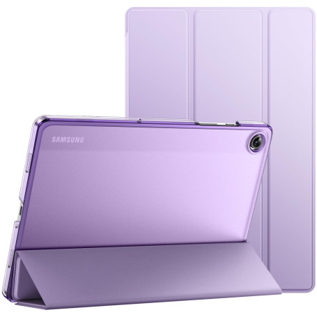 JETech Coque pour Samsung Galaxy Tab A9 Plus 11", Violet Clair | Étui Housse Dos Translucide Fin, Support 3 Volets, Veille/Révei
