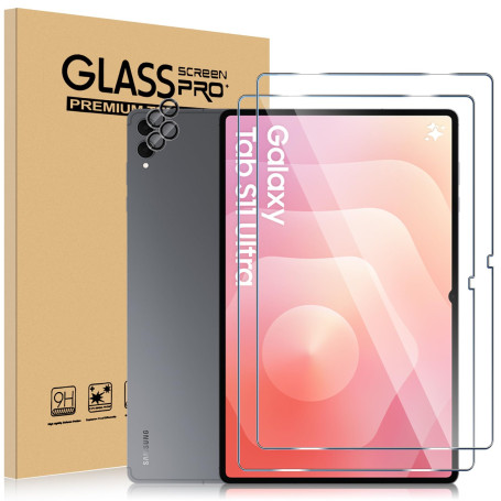 ELYCO 2+2 Pièces Verre Trempé pour Samsung Galaxy Tab S11 Ultra 14.6 Pouces | 2 Pièces Protection Écran + 2 Pièces Caméra Arrièr