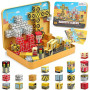 CREAFOMIFE 54 Pièces Blocs Magnétiques Miniatures - Jeu de Construction Magnétique pour Enfants 3+ avec Coffret de Rangement en