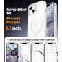 Opkiegrn Coque pour iPhone 13/iPhone 14 avec 2 Verre Trempé - Blanc | Magnétique, Compatible avec MagSafe, Antichoc, Antirayures