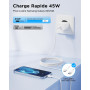 Chargeur USB C 45W, 2-Pack Prise USBC Chargeur Rapide pour Samsung Galaxy S26 S25 Ultra S24 S23 S22 S21 FE A57 A56 A55 A54 A37 A