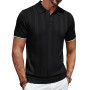 COOFANDY Polo Homme Manches Courtes Tricoté Polo Golf Décontracté T-Shirt Été Slim Fit