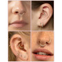 jagosen Septum Nasal Cerceaux 2pcs 16g 8mm 10mm Acier Chirurgical Spirale Oreille Guo Cartilage Boucles D'oreilles Septum Nasal 