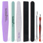 Hanyousheng Lime a Ongles, Lime a Ongle Vernis Semi Permanent, Limes a Ongles Professionnelle, 5 Pcs Limes à Ongles, 2 Pcs Pouss