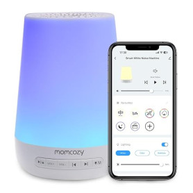 Momcozy Machine à Bruit Blanc, 34 Sons, Veilleuse 7 Couleurs, APP, DB03 | Portable, Bébé, Adulte, Sommeil, Thérapie, Nouveau-né,