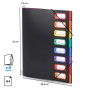 Viquel – Trieur A4 Noir, 8 Compartiments, Fermeture Élastique, Porte-Documents avec onglets pour Classement, Archivage et Organi