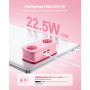 NTONPOWER Multiprise avec 2 prises et USB-C 22,5 W PD, prise de courant à plat avec GaN USB - Charge rapide 2500 W - Multiprise 