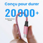 etguuds Câble USB C Rose 2Pack 1M, Câble Type C Charge Rapide Nylon Tressé | Câble Chargeur USB A vers USBC pour iPhone 17 16 15