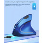 Souris ergonomique verticale sans fil 2,4 GHz, rechargeable, optique haute précision, réglable 800/1200/1600 DPI, pour ordinateu