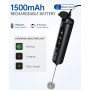 CIRCLE JOY Mousseur à lait Portable Rechargeable avec 3 Vitesses Variables | 3 Fouets et Boîte de Rangement, Mélangeur Électriqu