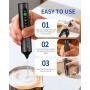 CIRCLE JOY Mousseur à lait Portable Rechargeable avec 3 Vitesses Variables | 3 Fouets et Boîte de Rangement, Mélangeur Électriqu