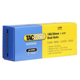 Tacwise 0397 Clous de Finition Brad Galvanisés 18G / 30 mm, Lot de 5000 | Avec une Grande Force de Maintien