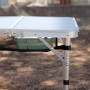AKTIVE Table Pliante, 60X45X56 cm, Butées Antidérapantes, Panneau Mdf, Structure en Aluminium, Supporte 30 kg, Maille Amovible,