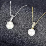 VIKI LYNN Collier Pendentif Perle de Culture 7-8mm Bijoux Fantaisie Femme en Argent Fin 925 et Zircon Cubique Idée Cadeau Femme