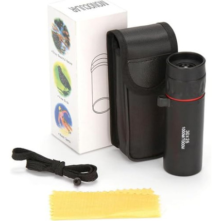 YUNYU Télescope monoculaire 30 x 25, HD étanche et portable avec sangle de transport pour voyage, camping et concerts (noir)