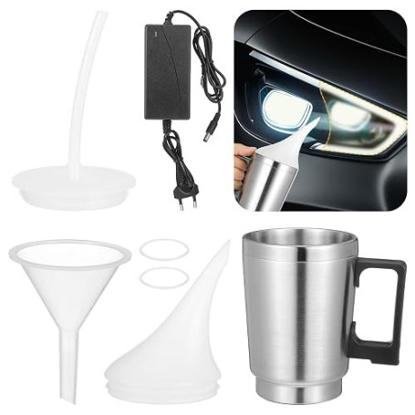 iplusmile Kit Rénovation Phare Voiture Vapeur Polymérisation, Bol Atomisation Chauffant pour Restauration Optiques Opaques et Ra
