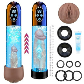 Pompe à Pénis Sextoyse Homme Sex-Masturbateurs masculins avec 6 D'aspiration& 6 Anneaux de pénis,Pompe à Pénis Vibromasseurs ave