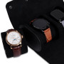 RoYiio Voyage Boîte à Montres en Cuir, Boîte de Rangement 3 Montres, Noir | Boîte Montres Voyage Portable, Classique Rétro, Cuir
