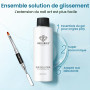 Modelones Slip Solution Polygel Liquide 120ML, Nail Extension Construction Polymer Gel Solution Liquide Kit de Nettoyage avec Pi