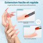 Modelones Slip Solution Polygel Liquide 120ML, Nail Extension Construction Polymer Gel Solution Liquide Kit de Nettoyage avec Pi