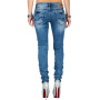 Cipo & Baxx Jean Femme Slim Effet usé Coutures Contrastantes Stretch | Effet usé, coutures contrastantes, multi-poches, jean str