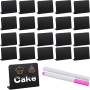MZMing Mini Tableau Noir 20PCS Mini Ardoise Craie Plastique 10x7.5cm | Mini Panneau d'Affichage Petit Tableau Noir Effacable Réu