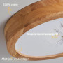Baerolc Plafonnier LED Rond, 20W Luminaire Plafonnier Bois 30cm | Blanc Chaud 3000K Plafonnier chambre, Lampe de Plafond Moderne