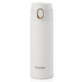 Evofar Gourde Isotherme 500ML, Bouteille Isotherme Étanche avec Verrou de Sécurité Anti-Fuite, Gourde Inox sans BPA, Gourde Spor