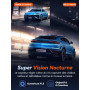 Dashcam Voiture Avant Arrière 4K+1080P, Carte SD 64Go, Vision Nocturne, WDR | Wi-Fi 5GHz, Contrôle via App, Stationnement 24H, P