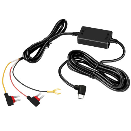 LEIBOCHAO Dash Cam Hardwire Kit USB-C 12V-24V 5V/2,5A 3,5m | Câble d'alimentation avec Protection Basse Tension & 24H Parking - 