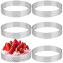 Teokantz 6 Pièces 10 cm Cercle à Pâtisserie, Cercle à Tarte Perforé | 430 Acier Inoxydable, Moule à Tarte, Tartelette, Pâtisseri