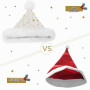 KONVINIT Blanc Bonnet de Noel Luxe Bonnet Pere Noel avec Paillette Chapeau de Noel de Velours Costume pere Noel Homme Femme,blan