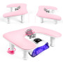 Adonafy Coussin Manucure Repose Main: Hauteur Réglable Repose Main Manucure avec Support pour Téléphone - Revêtement Confortable