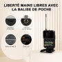 MELONARE Système Micro sans Fil UHF 4 canaux MWM-41-2H2B | 2 micros main, 2 bodypacks, micros casque/cravate, 4 x 10 fréquences,