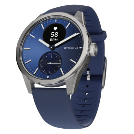 Withings ScanWatch 2, Montre Hybride Connectée, ECG, 42 mm, Bleu | ECG avec détection de FA, score de sommeil, 40+ activités dét