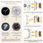 Ocaer Compatible avec Samsung Galaxy Watch 9/8/7/FE/6/5/4 40 mm 44 mm, 8 Classic 46 mm, bracelet fin en cuir pour Galaxy Watch 6