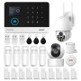 XNY Alarme Maison sans Fil Intelligent WiFi avec Caméra Surveillance Extérieure et Caméra Surveillance Intérieure, Système Alarm