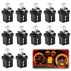 Aihoom 12pcs Ampoules T5 pour Tableau de Bord, Éclairage Intérieur Voiture, Ampoules Jaune Clair 12V 2W, Universelles pour Autom