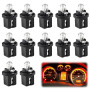 Aihoom 12pcs Ampoules T5 pour Tableau de Bord, Éclairage Intérieur Voiture, Ampoules Jaune Clair 12V 2W, Universelles pour Autom