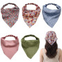 Lot de 5 Bandana Cheveux Femme en Satin - Foulard Cheveux Femme Triangulaire Style Bohème - Bandeau Cheveux Femme pour Accessoir