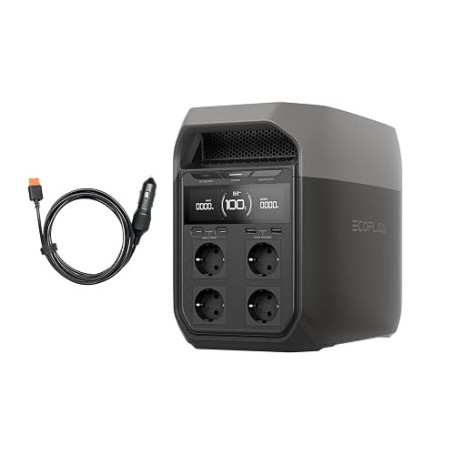 Station électrique portable EF EcoFlow DELTA 3 1024 Wh avec câble XT60 | 70% charge en 30min, Batterie nomade extensible à 5kWh,
