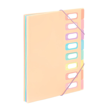 Viquel - Trieur Document A4 avec 8 Compartiments Rainbow Pastel Beige