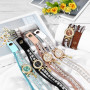 Avaner Montre -Montre Diamant-Tout en Diamant Crystal - Bracelet décoratif Amovible-Montre analogique à Quartz pour Femme/Homme