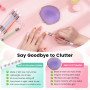 Yokilly Lot de Pinceaux Nail Art, 31 Pcs Pinceau Nail Art Ongles Acrylique | Pinceau Ongle avec 5 Pièces Pinceaux en Silicone Na