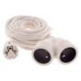 Prolongateur Bi tête 3G1,5mm² - Blanc 3m - 1 Prise mâle + 2 Prises Femelle - Blanc - Zenitech