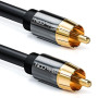deleyCON 2m Câble Subwoofer - Cinch RCA Coaxial Numérique - Fiches Dorées - Liaison Audio - Subwoofer AV Receiver Amplificateur
