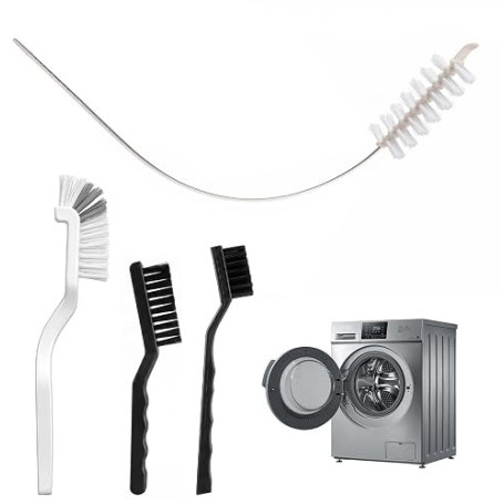 Lot de 4 brosses de nettoyage pour machine à laver - Outil de nettoyage ou accessoires - Chargement frontal - Brosse de nettoyag