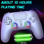 Subsonic - Manette sans Fil pour PS5 et PC - LED RGB - Blanche | Ergonomique, LED Programmables, Fonction Vibration, Pavé Tactil